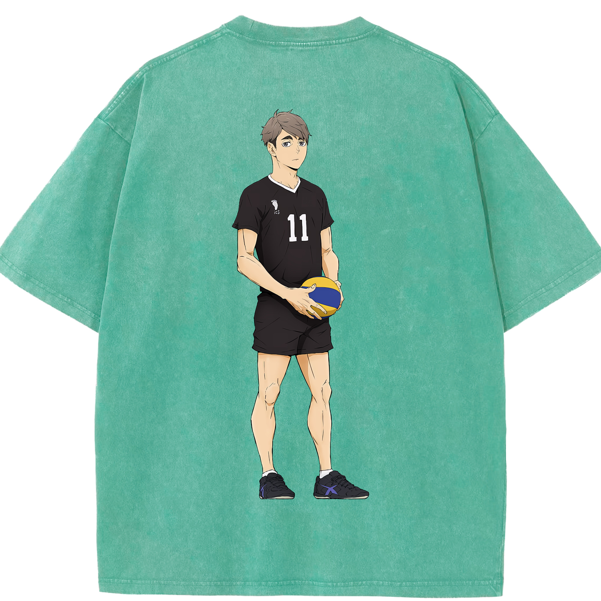 （画像用） ハイキュー!! Haikyu!! 綿100% ヴィンテージ風 半袖Tシャツ（背面プリント）